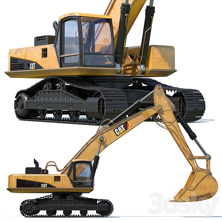 CAT Excavator 3DS Max - thumbnail 2