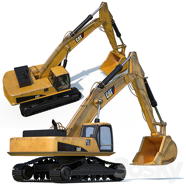 CAT Excavator 3DSMax File - thumbnail 3