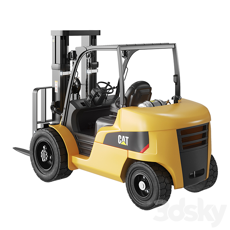 CAT Forklift Manual Loader and Warehouse Carts Kit 3DS Max - thumbnail 2