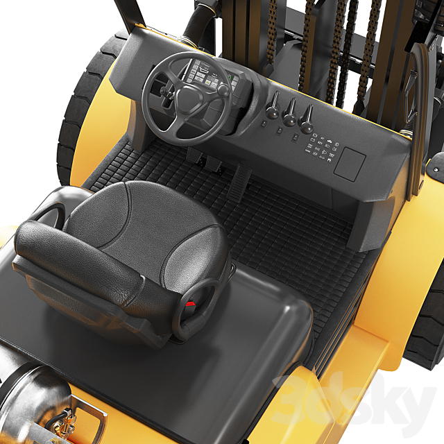 CAT Forklift. Manual Loader and Warehouse Carts Kit 3DSMax File - thumbnail 3