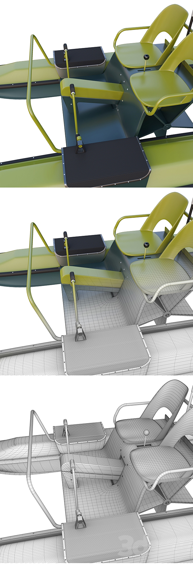 Catamaran Yantar (Water bicycle) new 3DS Max Model - thumbnail 3