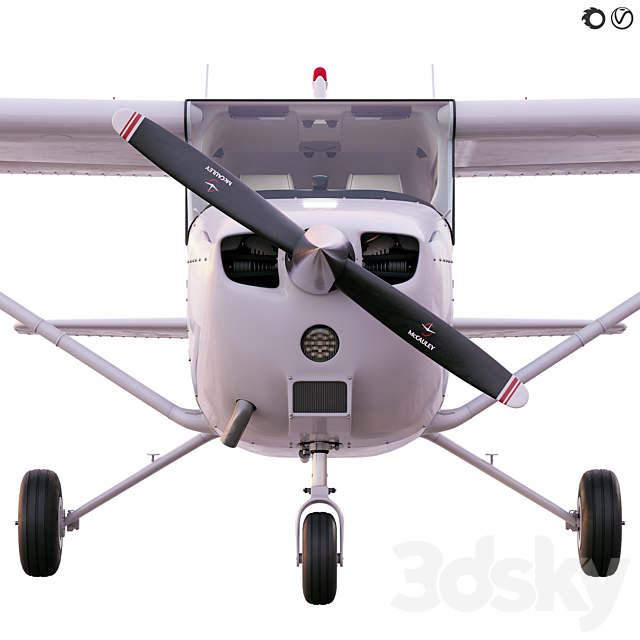 Cessna 172 light aircraft 3ds Max - thumbnail 3