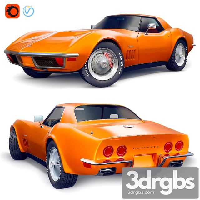 Chevrolet 1968 corvette stingray 3dsmax Download - thumbnail 1