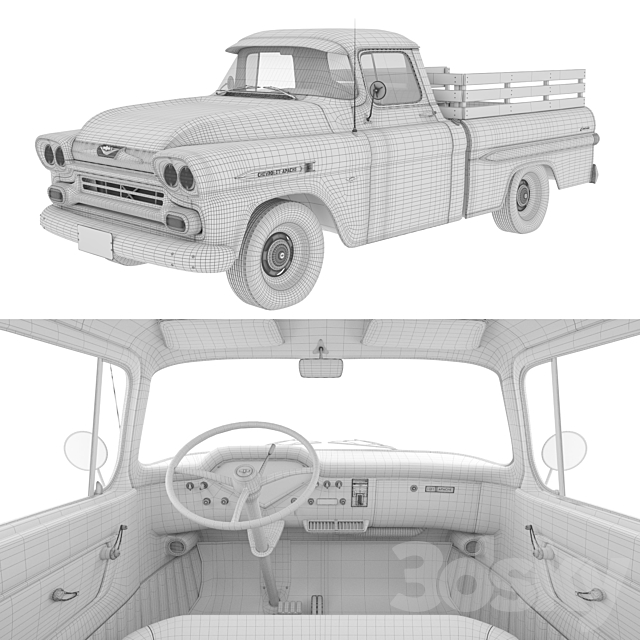 Chevrolet Apache 1959 3DS Max Model - thumbnail 4