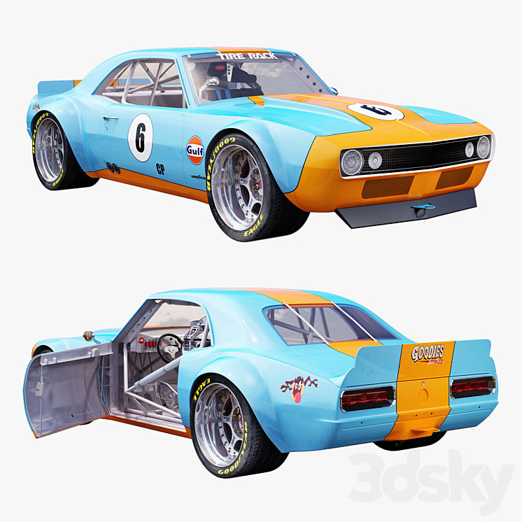 Chevrolet camaro gulf racing 1968 3DS Max - thumbnail 1