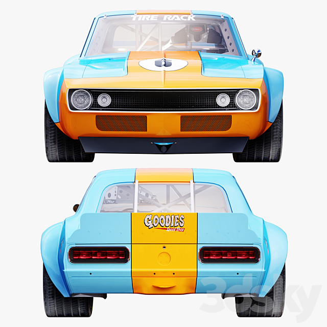 Chevrolet camaro gulf racing 1968 3DSMax File - thumbnail 3