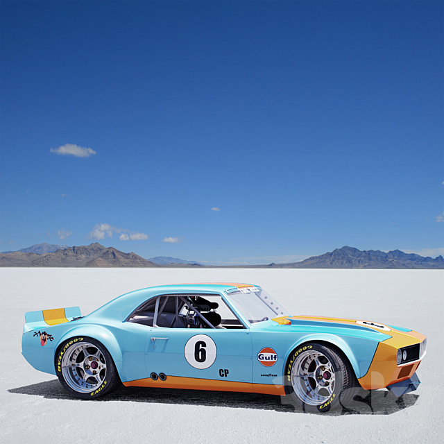 Chevrolet camaro gulf racing 1968 3DSMax File - thumbnail 7