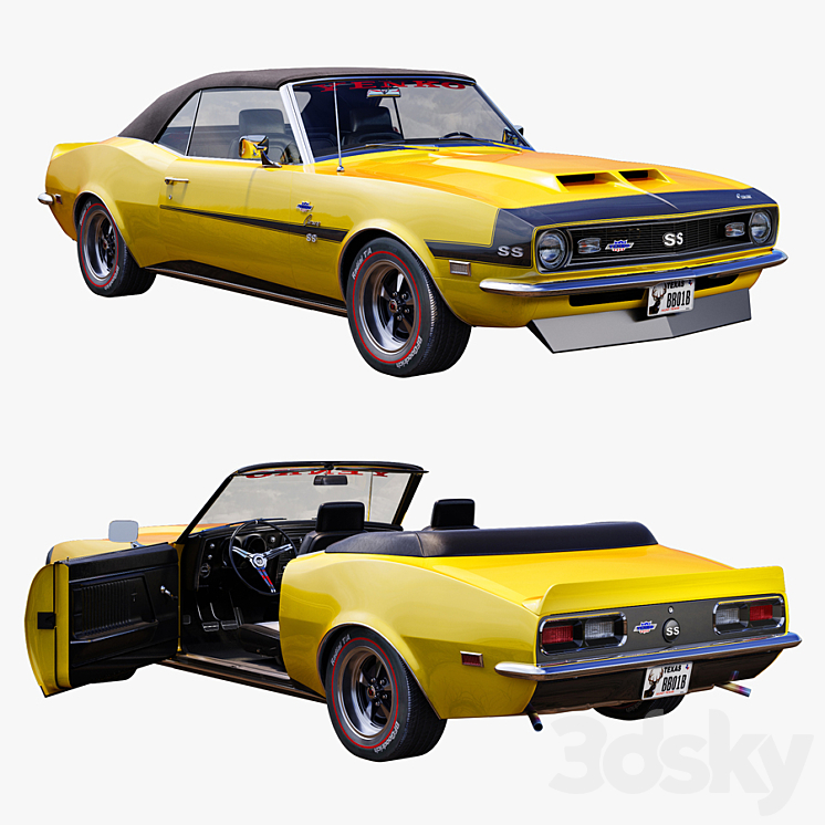 Chevrolet camaro Yenko 1968 convertible 3DS Max - thumbnail 1