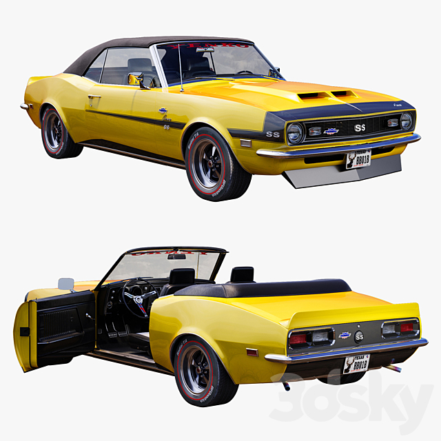 Chevrolet camaro Yenko 1968 convertible 3DSMax File - thumbnail 1