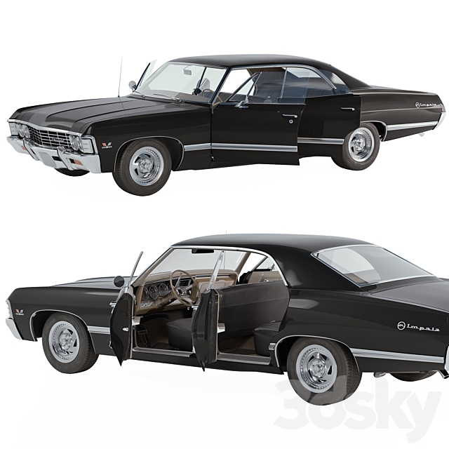 Chevrolet Impala 1967 4 Door 3DSMax File - thumbnail 3