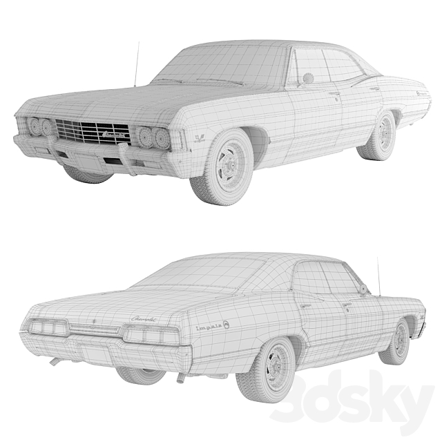 Chevrolet Impala 1967 4 Door 3DSMax File - thumbnail 5