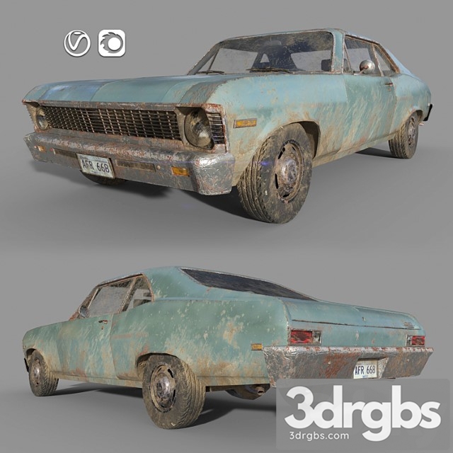 Chevrolet Nova 1969 Low Poly 1 3dsmax Download - thumbnail 1