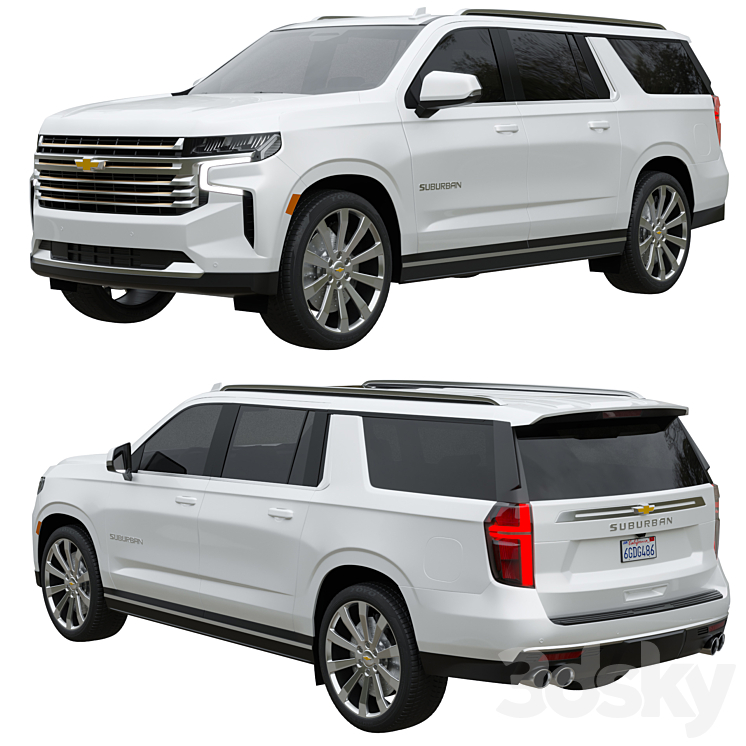 Chevrolet Suburban 2021 3DS Max Model - thumbnail 1