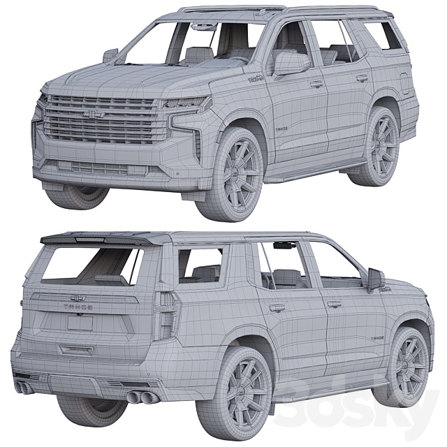 Chevrolet Tahoe High Country 2022 3DS Max Model - thumbnail 3