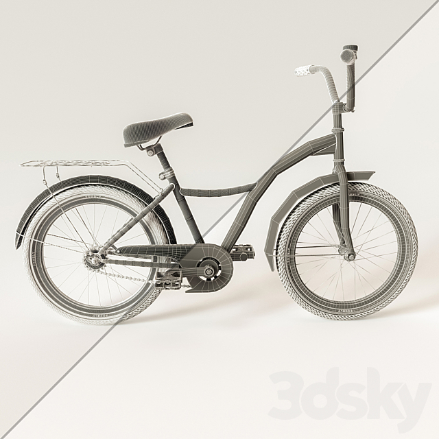 Children bicycle 3DS Max Model - thumbnail 3