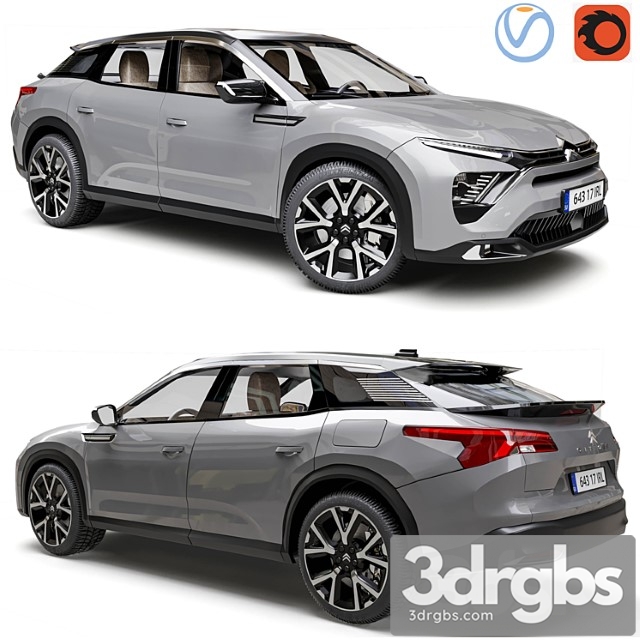 Citroen C5 X 2022 3dsmax Download - thumbnail 1