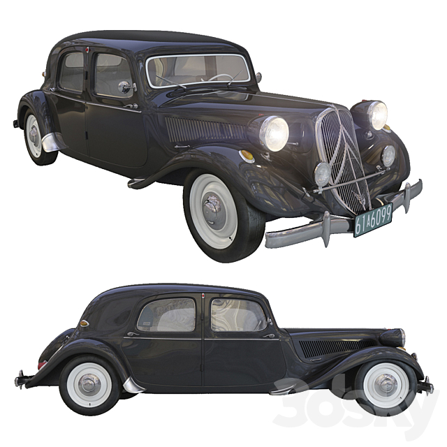 Citroen Traction Avant 3DS Max Model - thumbnail 2