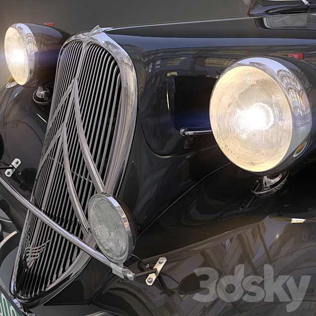 Citroen Traction Avant 3DS Max Model - thumbnail 6