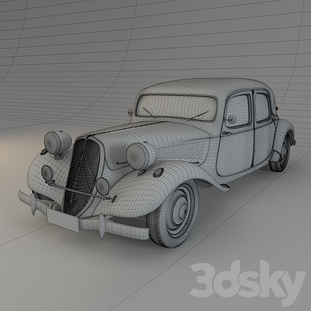 Citroen Traction Avant 3DS Max Model - thumbnail 7