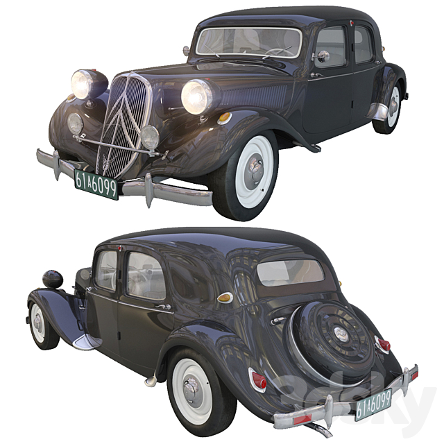 Citroen Traction Avant 3dsMax Model - thumbnail 1