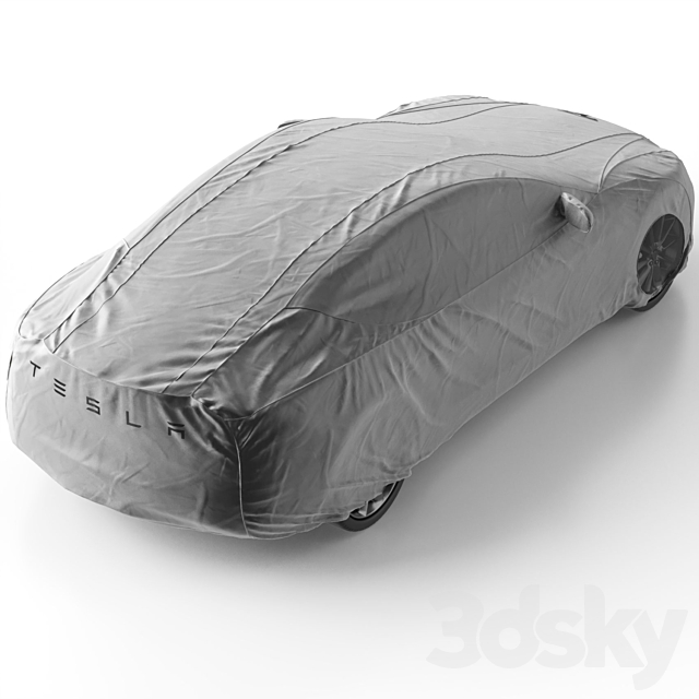 Cover for Tesla Model S electric vehicles in gray 3DS Max Model - thumbnail 6