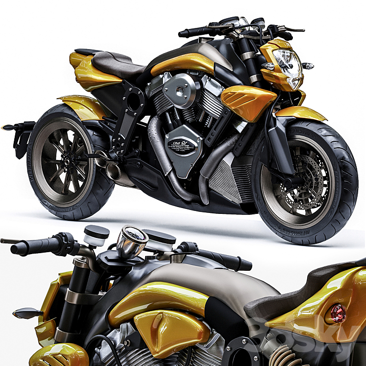 CR&S Duu Motorcycles Start at 3DS Max Model - thumbnail 3