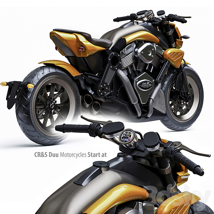 CR&S Duu Motorcycles Start at 3DS Max - thumbnail 2