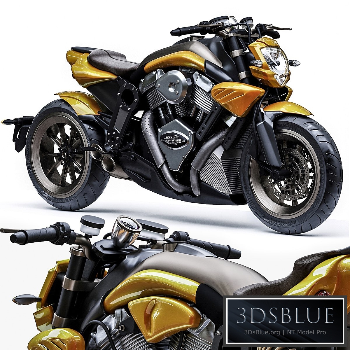 CR&S Duu Motorcycles Start at 3DS Max - thumbnail 3