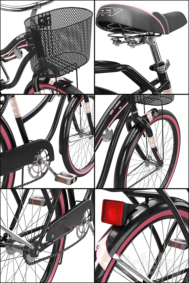 Cruiser Bike with Basket 3DS Max Model - thumbnail 3