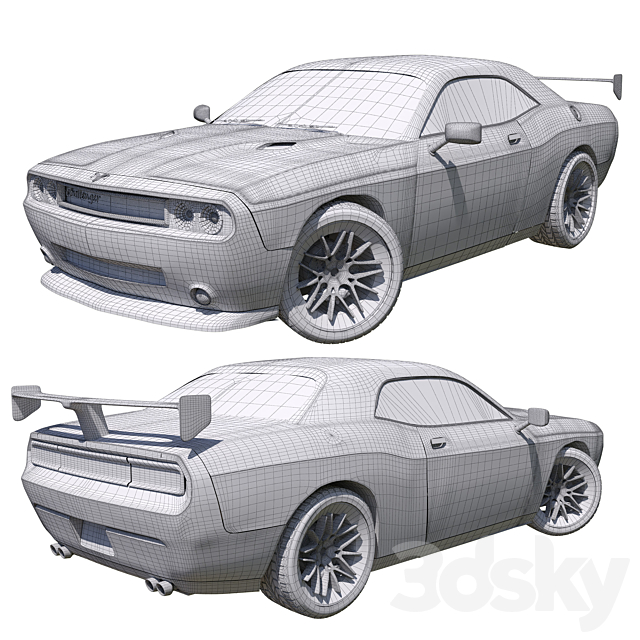 dodge challenger racing 3ds Max - thumbnail 3