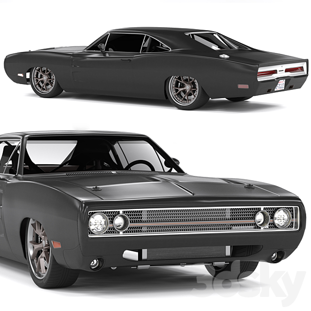 Dodge charger 3DS Max Model - thumbnail 2