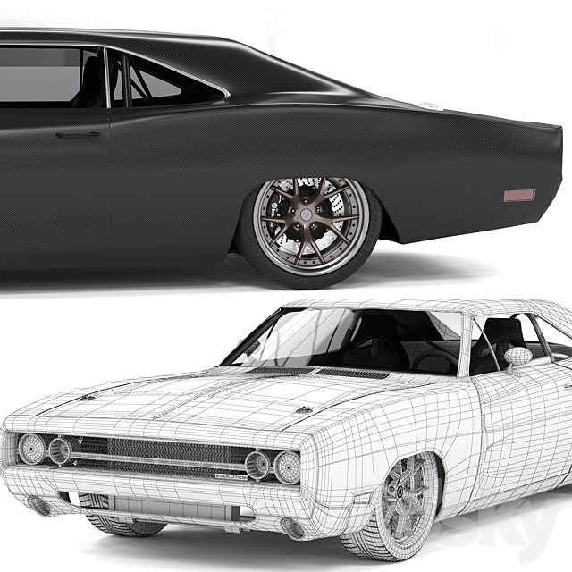 Dodge charger 3DS Max Model - thumbnail 5