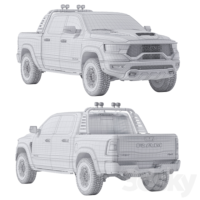 Dodge Ram 1500 TRX 3ds Max - thumbnail 3