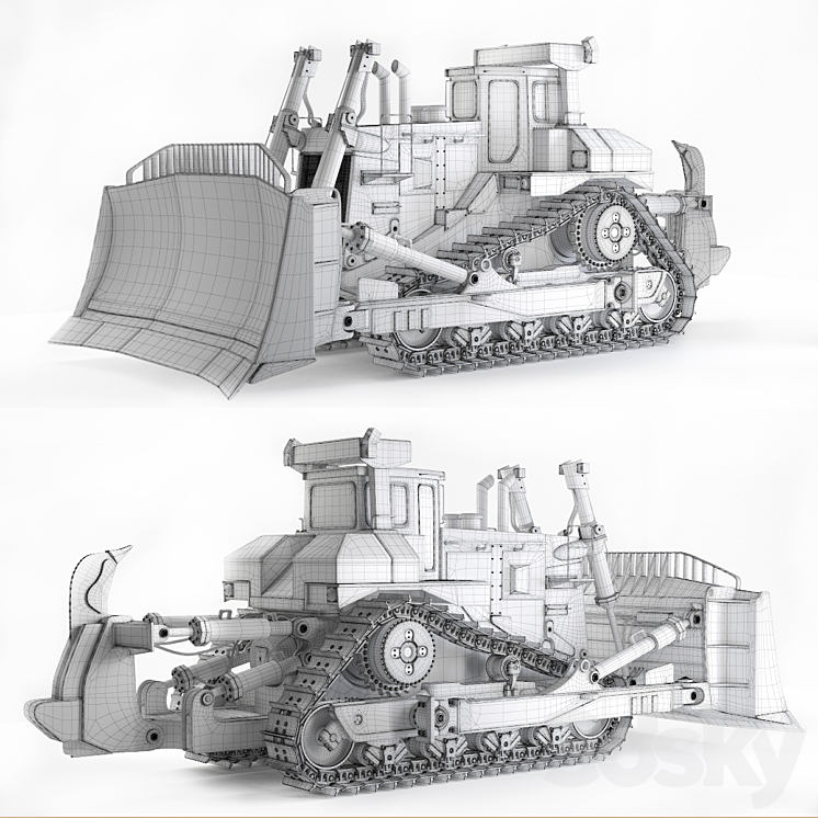 Dozer CAT D11R 3DS Max - thumbnail 2