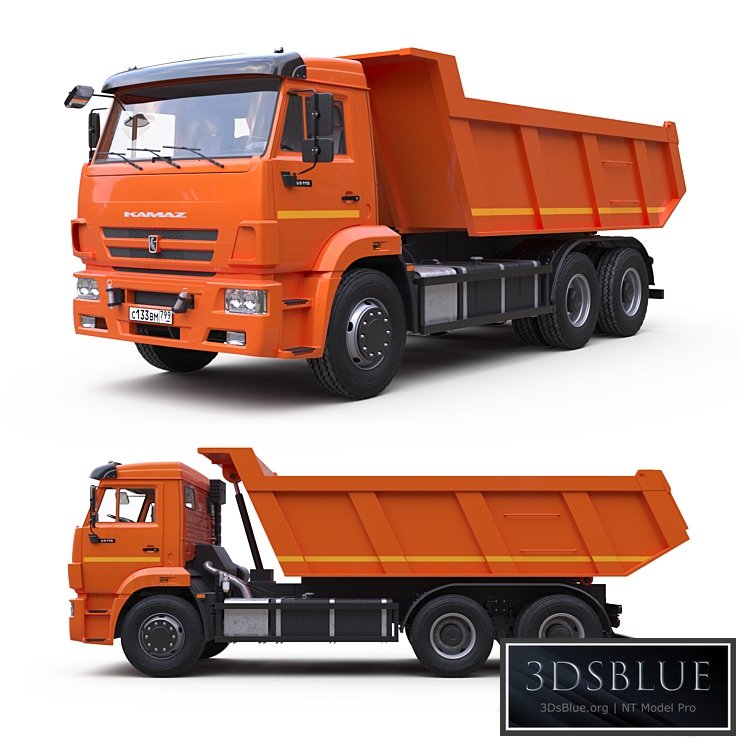 Dump truck on the KAMAZ-65115 chassis. 3DS Max - thumbnail 3