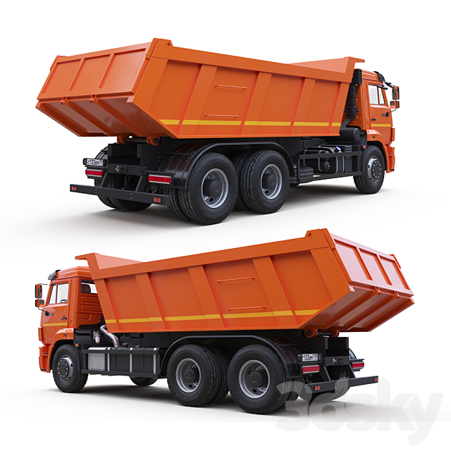 Dump truck on the KAMAZ-65115 chassis. 3DSMax File - thumbnail 3