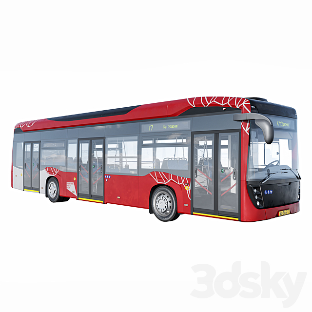 Electric bus: Perm Rostov Irkutsk 3ds Max - thumbnail 2