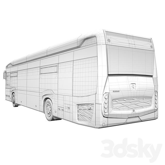 Electrobus Kamaz-6282 3DS Max Model - thumbnail 7