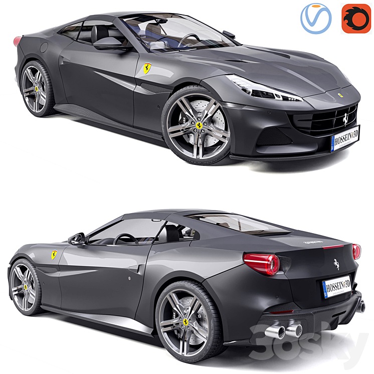 Ferrari Portofino 3DS Max Model - thumbnail 1