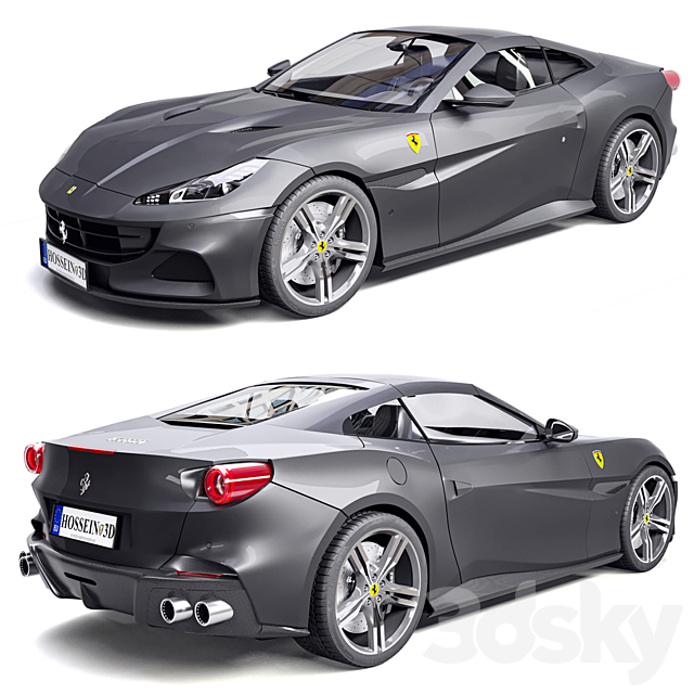 Ferrari Portofino 3DS Max Model - thumbnail 2