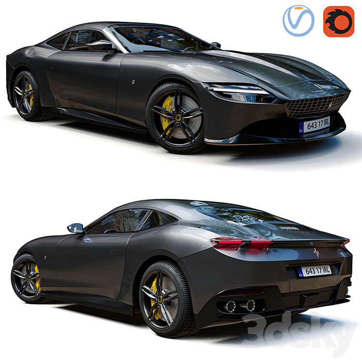 Ferrari Roma 3DS Max Model - thumbnail 1