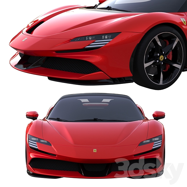 Ferrari SF90 Stradale 3DS Max Model - thumbnail 2