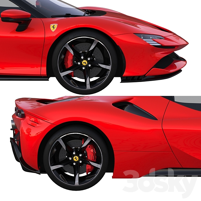 Ferrari SF90 Stradale 3DS Max Model - thumbnail 4