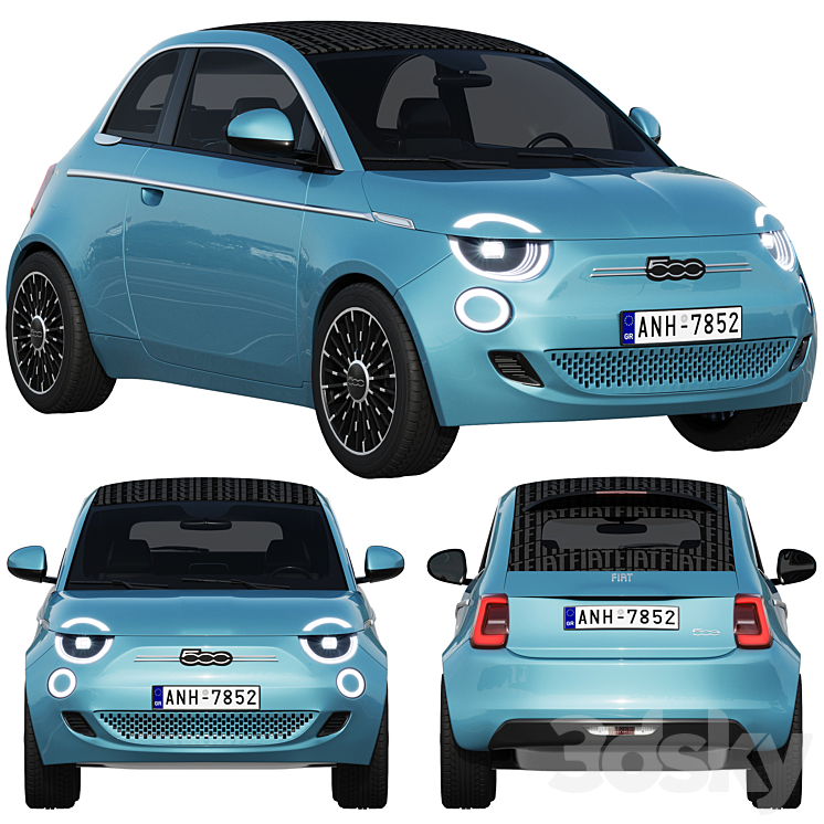 Fiat 500 La Prima 2021 3DS Max - thumbnail 1