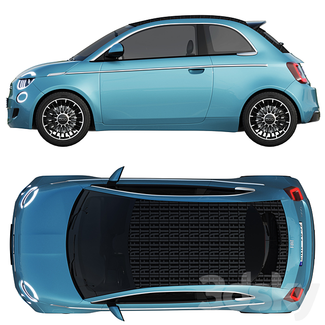 Fiat 500 La Prima 2021 3DS Max Model - thumbnail 3