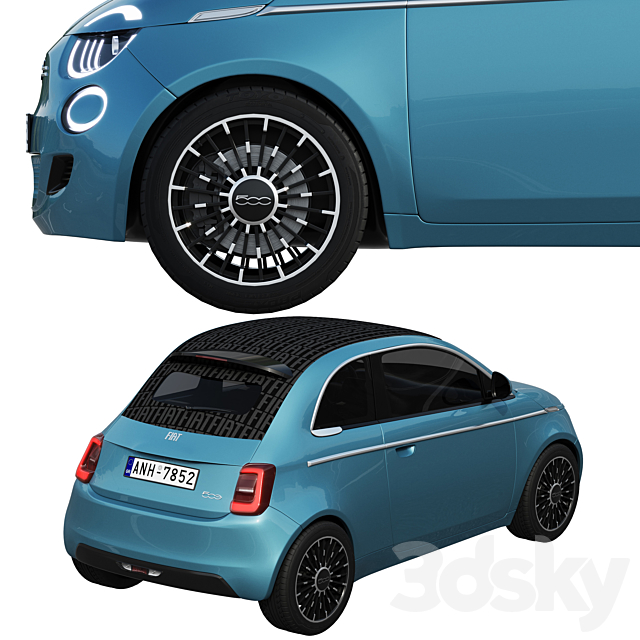 Fiat 500 La Prima 2021 3DS Max Model - thumbnail 4