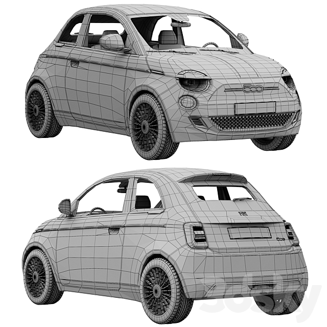 Fiat 500 La Prima 2021 3DS Max Model - thumbnail 5