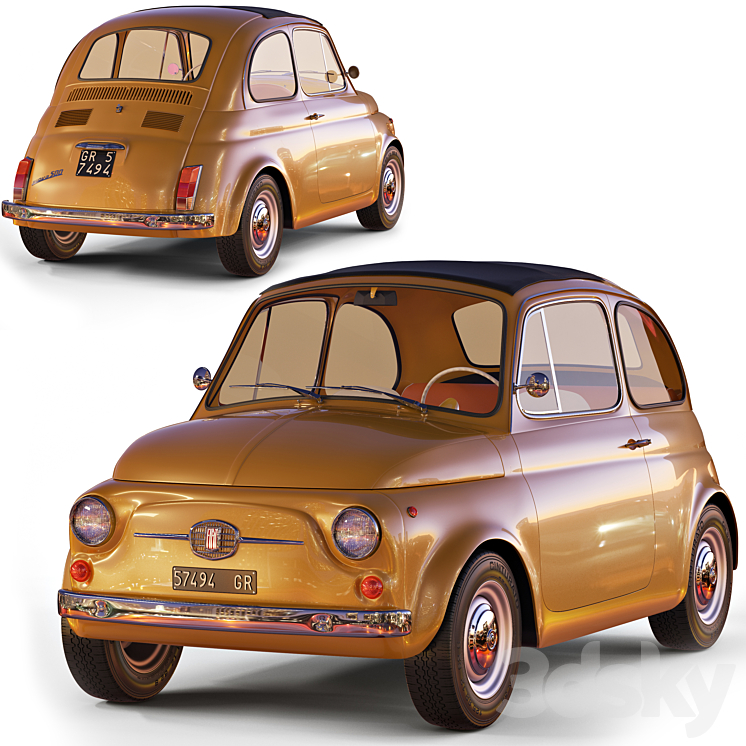 Fiat 500f 3DS Max - thumbnail 1