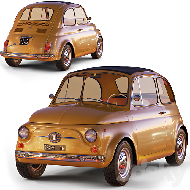 Fiat 500f 3DSMax File - thumbnail 1