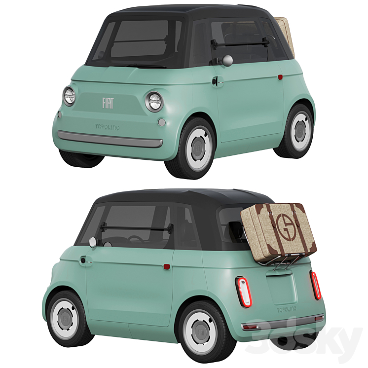 Fiat Topolino 3DS Max Model - thumbnail 2